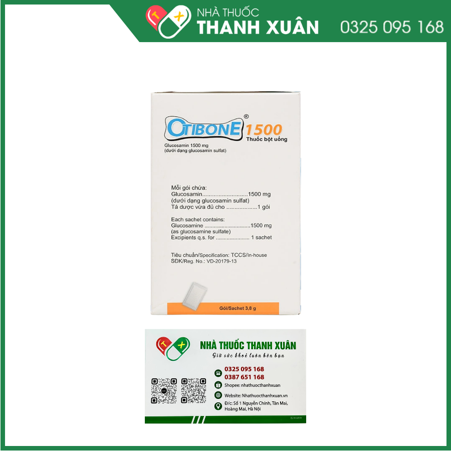 Otibone 1500 giảm triệu chứng của thoái hóa khớp gối nhẹ và trung bình